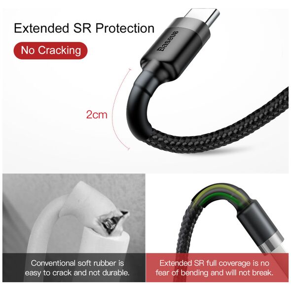 Καλώδιο USB Baseus USB-A - USB-C 1 m Μαύρο-γκρι (CATKLF-BG1)