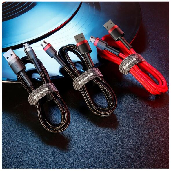 Καλώδιο USB Baseus USB-A - microUSB 3 m Μαύρο-κόκκινο (CAMKLF-H91)