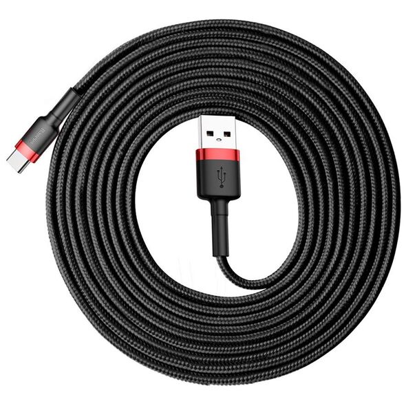 Καλώδιο USB Baseus USB-A - USB-C 3 m Μαύρο-κόκκινο (CATKLF-U91)