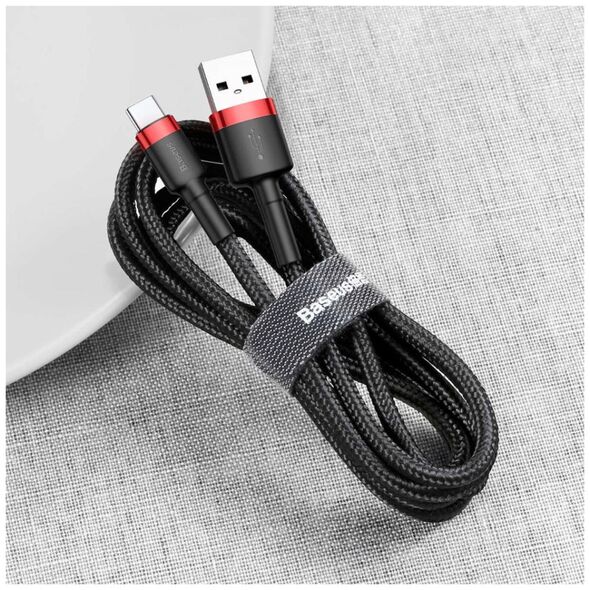 Καλώδιο USB Baseus USB-A - USB-C 3 m Μαύρο-κόκκινο (CATKLF-U91)