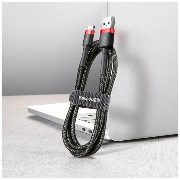 Καλώδιο USB Baseus USB-A - USB-C 3 m Μαύρο-κόκκινο (CATKLF-U91)