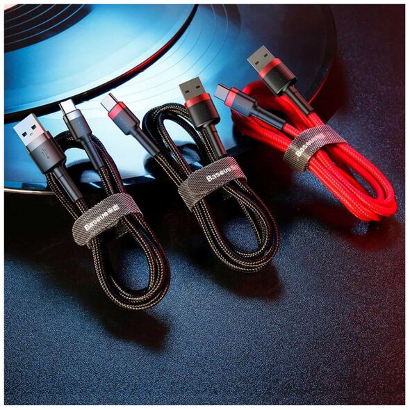 Καλώδιο USB Baseus USB-A - USB-C 3 m Μαύρο-κόκκινο (CATKLF-U91)