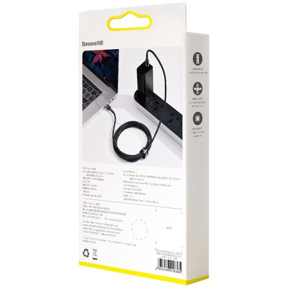 Καλώδιο USB Baseus USB-C - USB-C 2 m Μαύρο-γκρι (BSU1006GRYBLK)