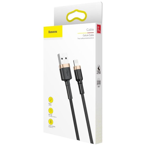 Καλώδιο USB Baseus USB-A - Lightning 1 m Μαύρο-Χρυσό (CALKLF-BV1)