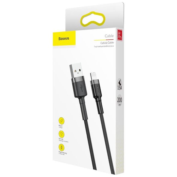 Καλώδιο USB Baseus USB-A - Lightning 2 m Μαύρο-γκρι (6953156275010)