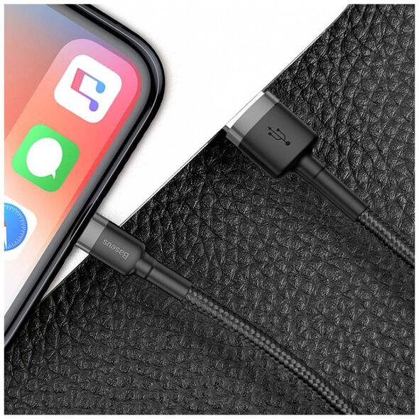 Καλώδιο USB Baseus USB-A - Lightning 2 m Μαύρο-γκρι (6953156275010)
