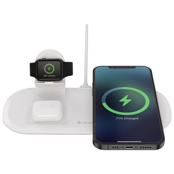 Devia wireless charger 3in1 Smart 15W white 6938595346552