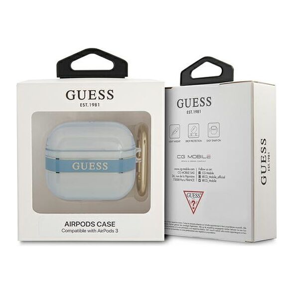 Guess Θήκη προστασίας Strap Collection για AirPods 3 μπλε