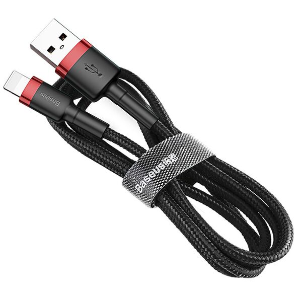 Καλώδιο USB Baseus USB-A - Lightning 1 m Μαύρο-κόκκινο (31652-uniw)