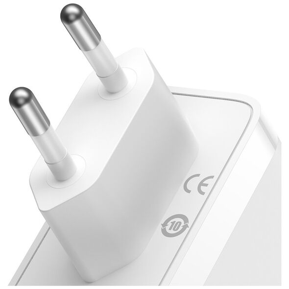 Φορτιστής Baseus Baseus φορτιστής τοίχου GaN5 Pro PD 140W 2x USB-C 1x USB λευκός + καλώδιο USB-C - USB-C 240W