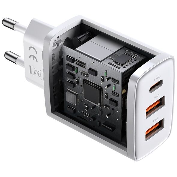 Φορτιστής Baseus CCXJ-E02 2x USB-A 1x USB-C 3 A (BSU2896WHT)