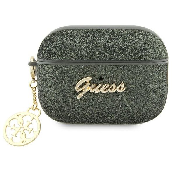 Guess Etui Guess GUAP2GLGSHA Apple AirPods Pro 2 θήκη πράσινο/χακί Glitter Flake 4G Charm