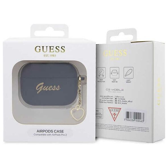 Guess Etui Guess GUAP2LSCHSK Apple AirPods Pro 2 θήκη μαύρο/μαύρο Σιλικόνη Συλλογή Γοητεία Καρδιά