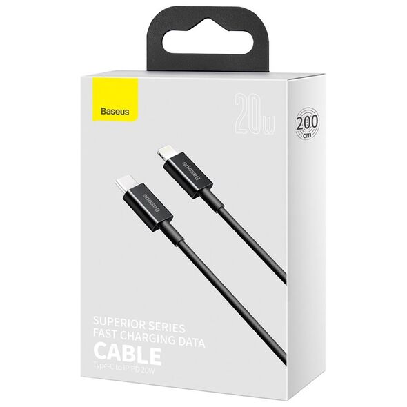 Καλώδιο USB Baseus USB-C - Lightning 2 m Μαύρο (BSU2663BLK)
