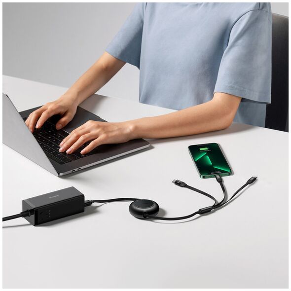 Καλώδιο USB Baseus USB-A - USB-C + microUSB + Lightning 1.1 m Μαύρο (BSU3355BLK)