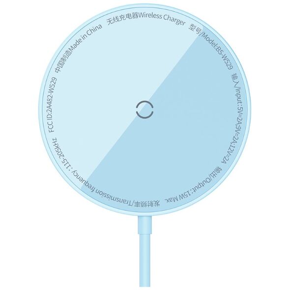 Φορτιστής Baseus Ασύρματος φορτιστής MagSafe Baseus Simple Mini3 Qi 15W μπλε