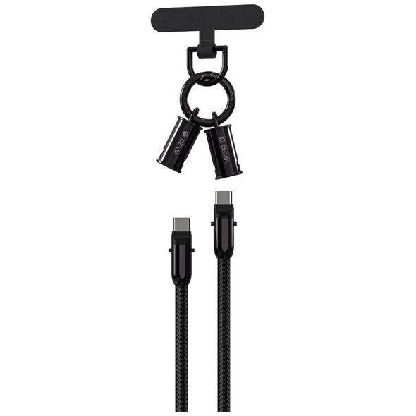 Καλώδιο Devia 2σε1 Lanyard 60W USB-C - USB-C 1.2m