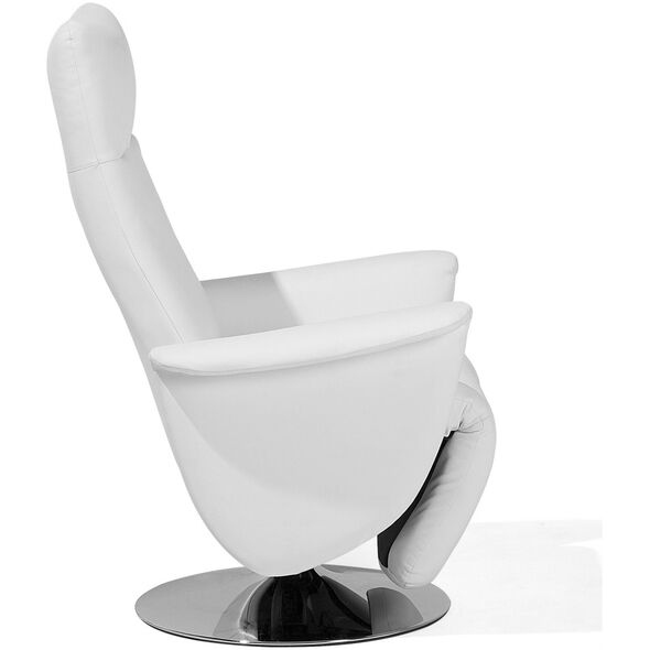 Beliani Πολυθρόνα ανακλινόμενη από οικολογικό δέρμα λευκή PRIME