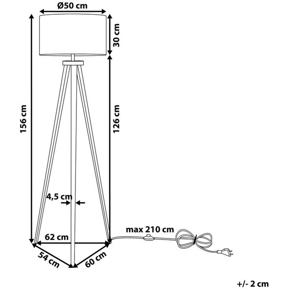 Φωτιστικό δαπέδου Beliani Μαύρο μεταλλικό φωτιστικό δαπέδου STILETTO 8397501 4260580922291