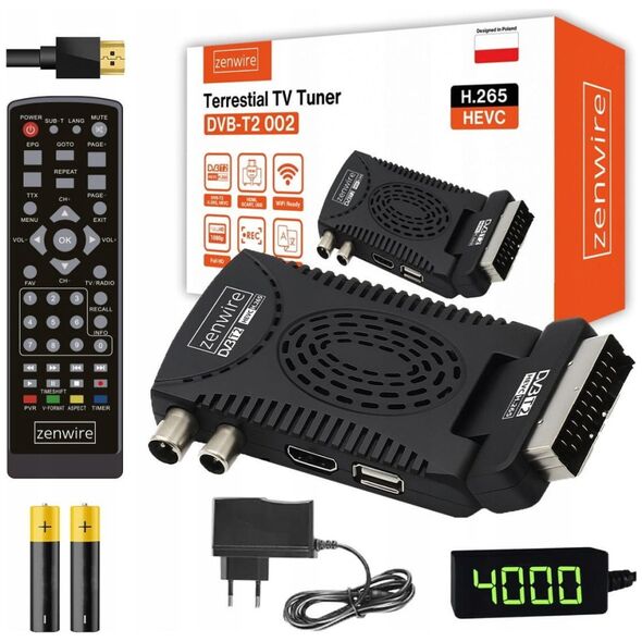 Δέκτης Δορυφορικής Τηλεόρασης DVB-T2 HEVC H.265 WiFi Επίγειας Τηλεόρασης Stick Zenwire DVB-T2 002