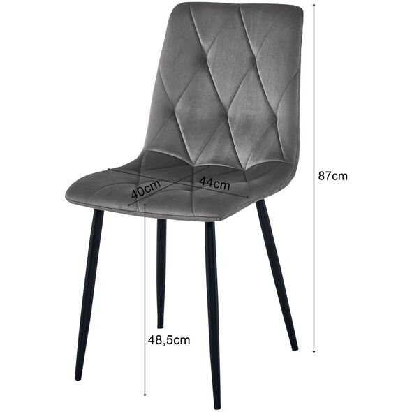 Καρέκλα LIBRA - ανοιχτό γκρι υλικό / μαύρα πόδια x 1