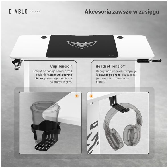 Γραφείο με ρυθμιζόμενο ύψος DIABLO X-TENSIO 1400 λευκό