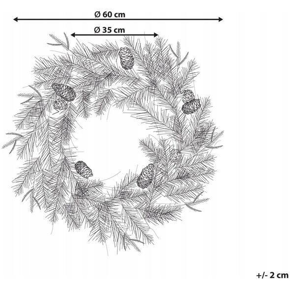 Χριστουγεννιάτικο στεφάνι διακόσμησης Beliani 13525054 4255664840059