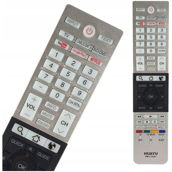 Lamex LXH1328 TV remote control Toshiba LCD 3D / Netflix / RM-L1328