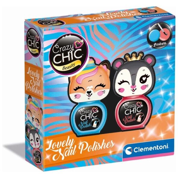 Βερνίκι νυχιών για παιδιά Clementoni Crazy Chic, 2 τεμ.