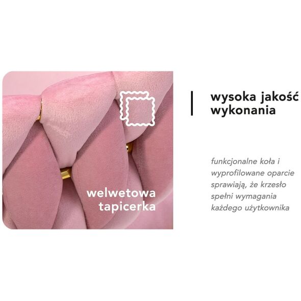 Activeshop 4Rico περιστρεφόμενη καρέκλα QS-GW01G βελούδινη ροζ