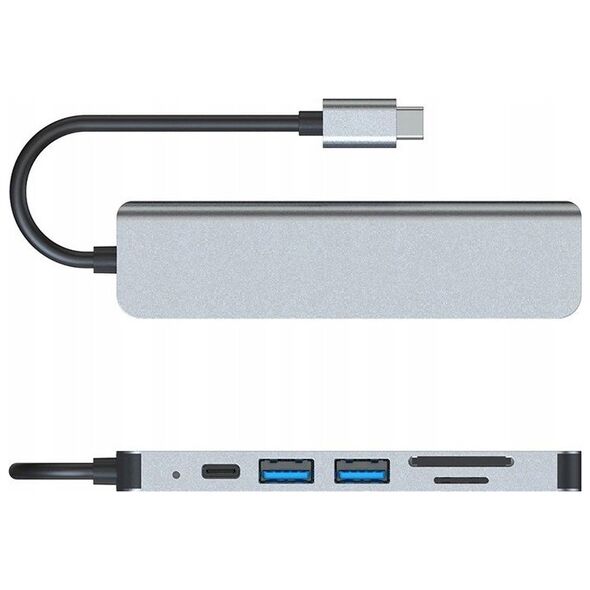 HUB USB Bounn Hub 6w1 USB-C HDMI 4K30hz USB C USB3.0 USB2.0 + SD/TF