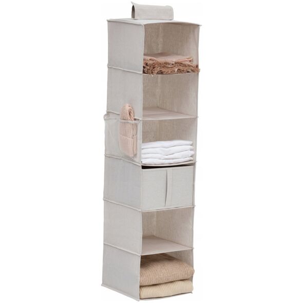 Κρεμαστός διοργανωτής ντουλάπας DRESSY, 6 θήκες, 30 x 30 x 127 εκ.