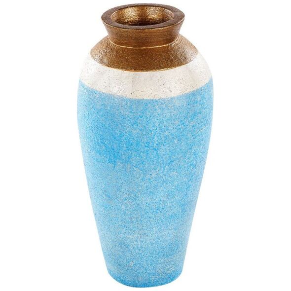 Beliani Διακοσμητικό βάζο από τερακότα 42 εκ. μπλε PLATEJE Lumarko! 12831633 4255664814159