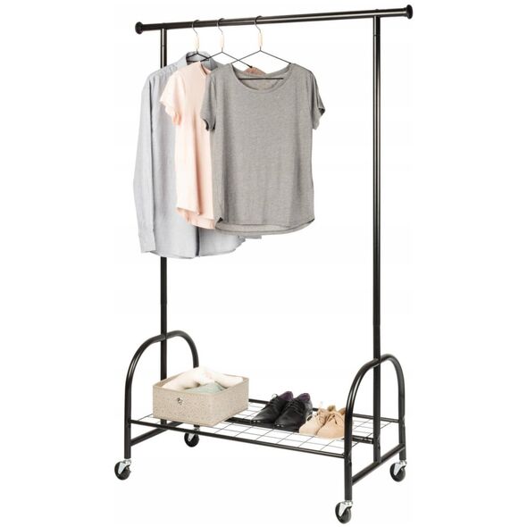 Επιδαπέδια κρεμάστρα ρούχων PROFI με ράφι για παπούτσια, βιομηχανικό στυλ, WENKO