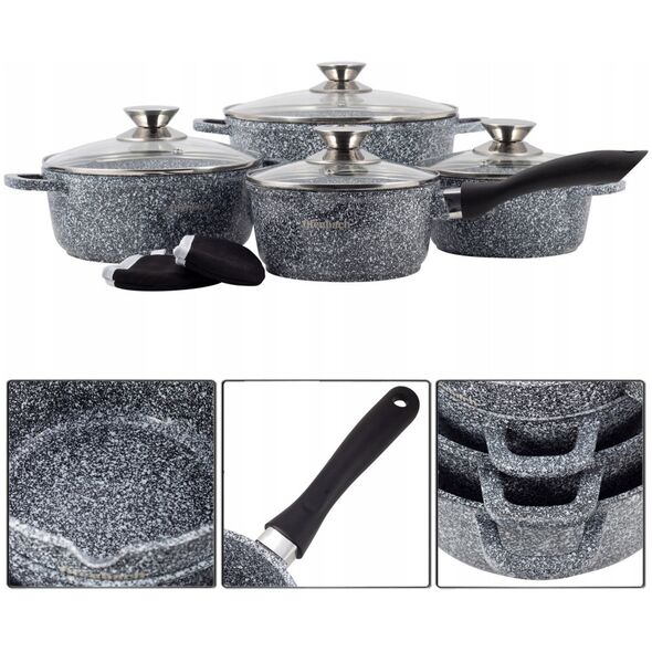 Σετ κατσαρολών 100505 γρανίτης 8 τεμαχίων