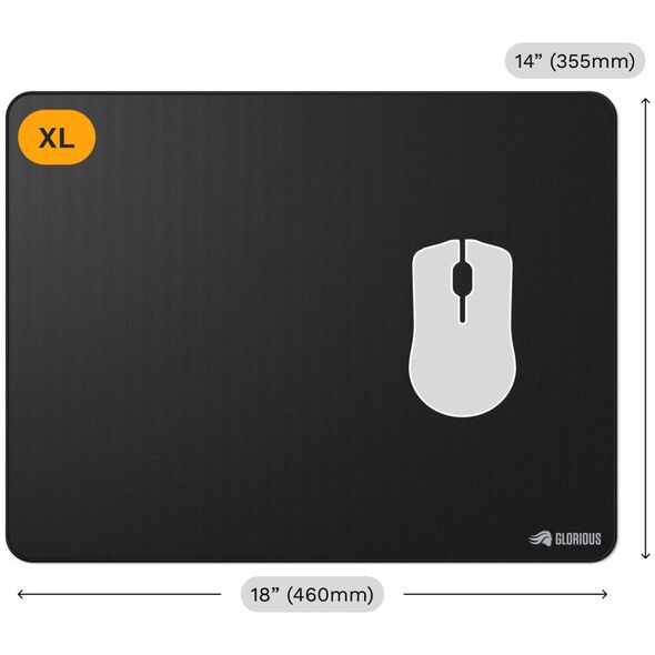 Glorious Gaming Glorious Mouse Pad 2 XL - Ραμμένο - Μαύρο, Μαύρο, Μονοχρωματικό, Ύφασμα, Καουτσούκ, Αντιολισθητική βάση, Gaming mouse pad