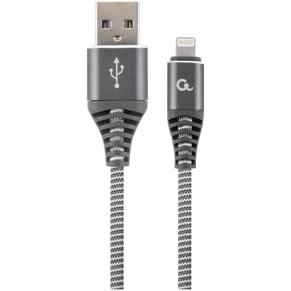 Καλώδιο USB Gembird USB-A - Lightning 1 m Γκρι (CC-USB2B-AMLM-1M-WB2)