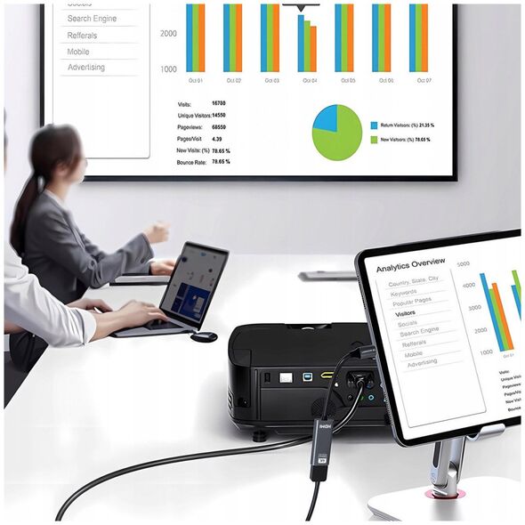 Adapter Wozinsky WACH-01 USB-C - HDMI 4K 60Hz - czarny