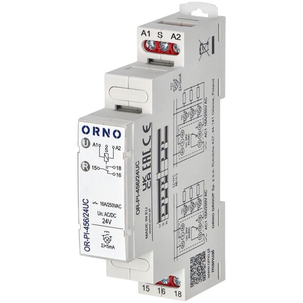 Ρελέ εγκατάστασης Orno Bistable 24 VAC/DC, 16A 13632798 5904988904983