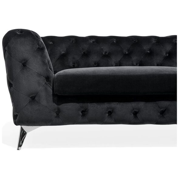 Beliani 3θέσιος καναπές βελούδο, μαύρο SOTRA 7750579 4260602379669