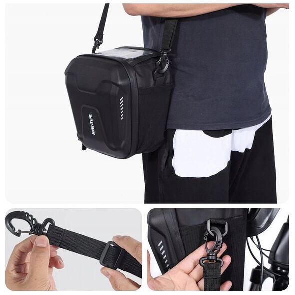 WildMan WILDMAN τσάντα ποδηλάτου για το τιμόνι με φερμουάρ GS9 3L μαύρη