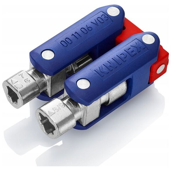 KNIPEX KNIPEX Κλειδί ελέγχου ντουλαπιού με διπλή άρθρωση, κλειδί υποδοχής (μπλε/κόκκινο, συνολικό μήκος βραχίονα 97mm)