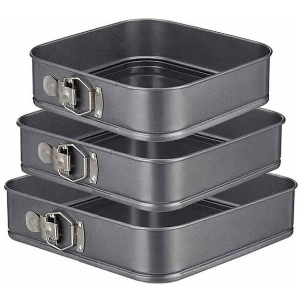 Σετ 3 ΦΟΡΜΕΣ ΤΟΥΡΤΑΣ για Ψήσιμο κέικ 24,26,28cm μαύρες AG670C