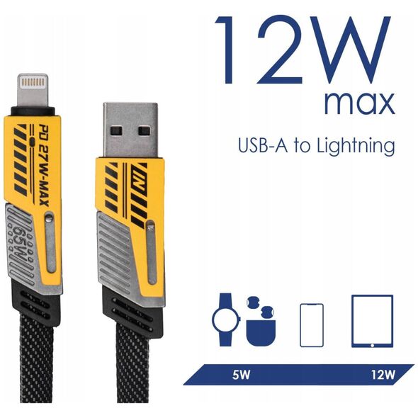 Καλώδιο USB A + USB τύπου C / USB τύπου C + Lightning 1μ AK-USB-57 65W
