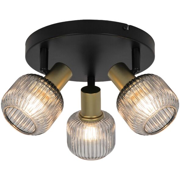 SPOT LIGHT ROUND SHADOW 3XE14 BL/GOLD