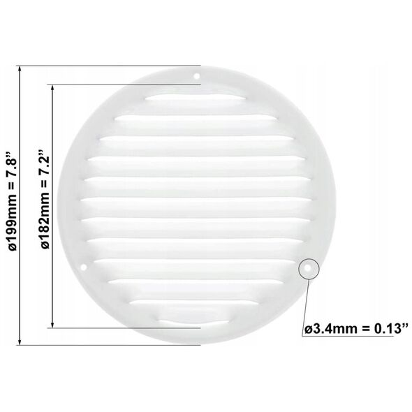 Μεταλλική γρίλια D160, λευκή