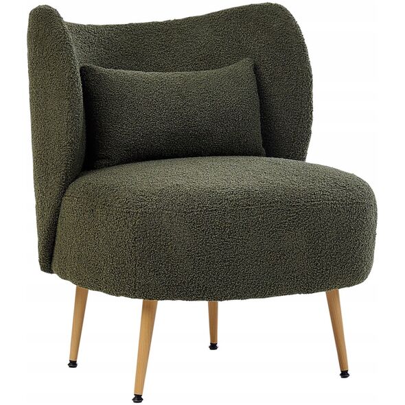 Πολυθρόνα OTSBY II με μαξιλάρι Boucle Σκούρο Πράσινο Lumarko!
