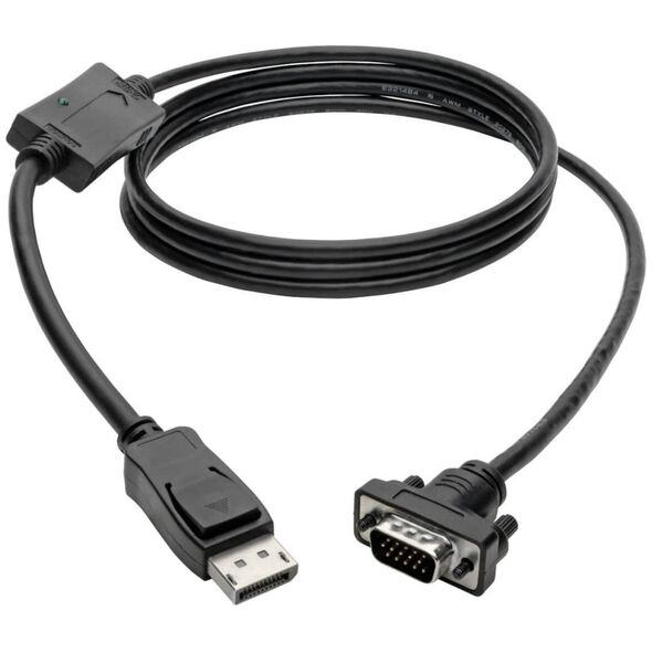 Καλώδιο Eaton Eaton Tripp Lite Series DisplayPort 1.2 σε VGA Ενεργό Καλώδιο Προσαρμογέα (DP με Κλειδώματα σε HD15 M/M), 3 ft. (0.9 m) - Καλώδιο Βίντεο - DisplayPort (M) σε HD-15 (VGA) (M) - 91 cm - ενεργό, με κλείδωμα - Μαύρο