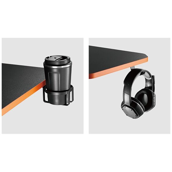 Γραφείο NanoRS Γραφείο gaming με ράφι για οθόνη NanoRS, 50kg max, ύψος 850mm, μαύρο, RS170