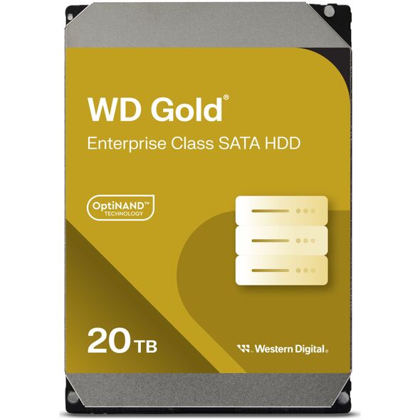 Σκληρός δίσκος διακομιστή WD Gold 20TB 3.5'' SATA III (6 Gb/s) (WD201KRYZ)